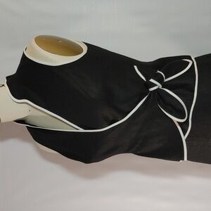 Vintage Talbots Petite Black Linen Skirt & Wrap Sleeveless Top